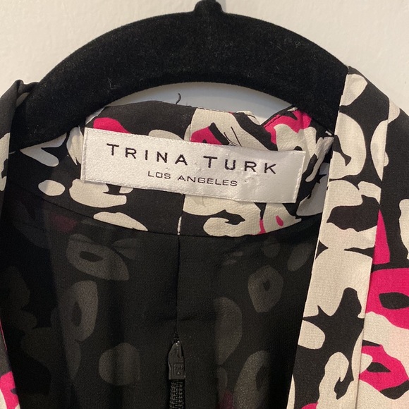 Trina Turk size 2 silk faux wrap floral dress - Picture 3 of 4